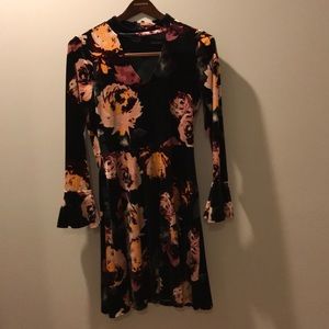Ivanka Trump Velvet Floral Dress